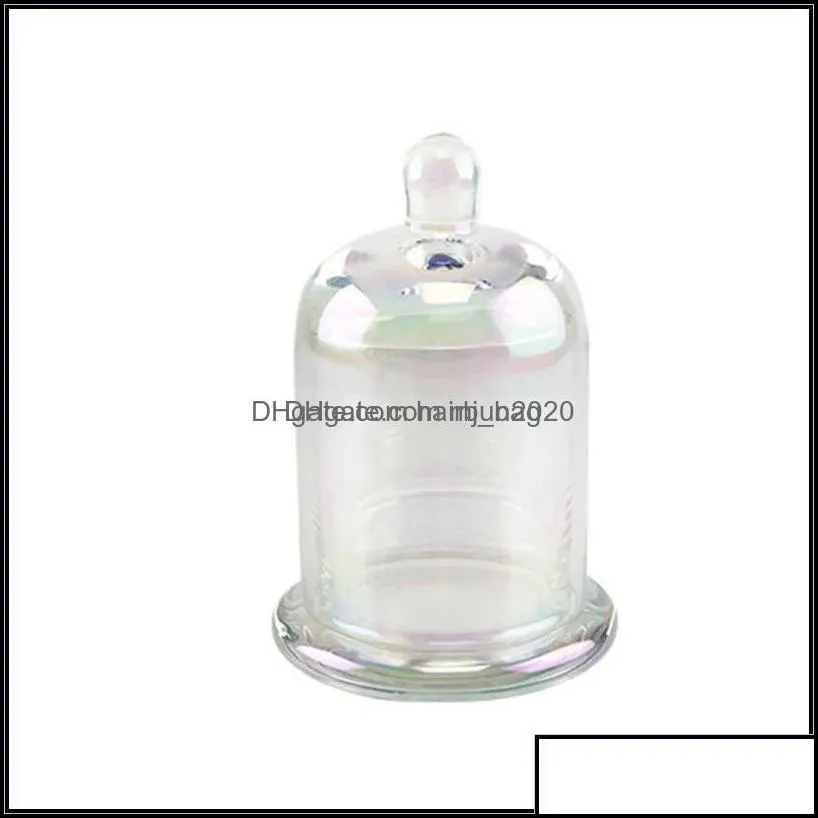 candles home decor garden 1pc empty glass candle jar dome cloche bell for scented making kit whosale luxury container 190ml/220ml h0910