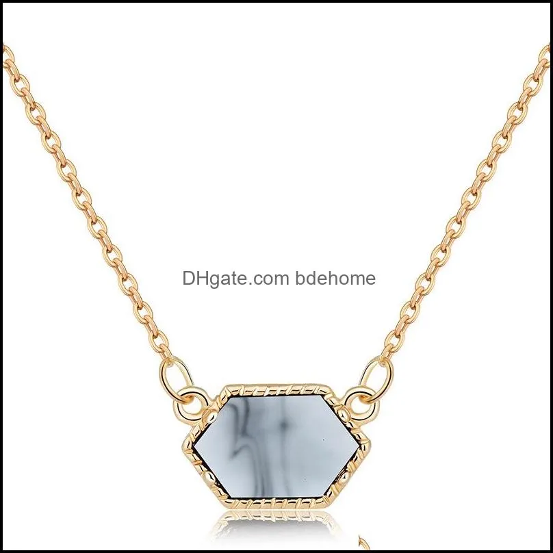 high quality geometry druzy drusy pendant necklace for women resin silver gold plating 10 color necklace fashion jewelry wholesale