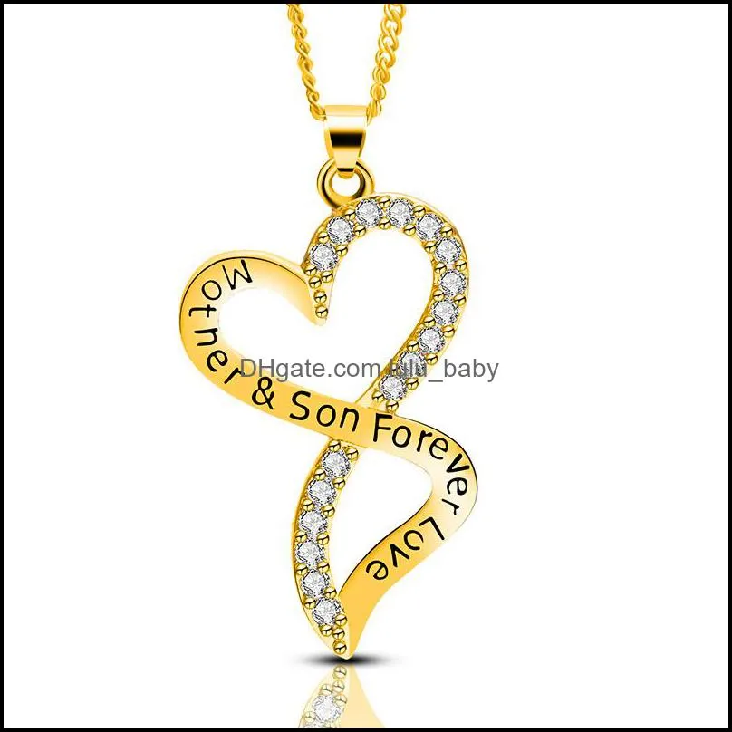 love geometry necklace 925 sterling silver jewelry mother`s day son love heart pendant necklace stainless steel