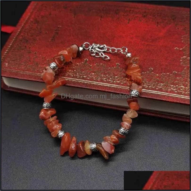 natural stone crystal crushed bracelet adjustable multicolor seven wheel bracelet