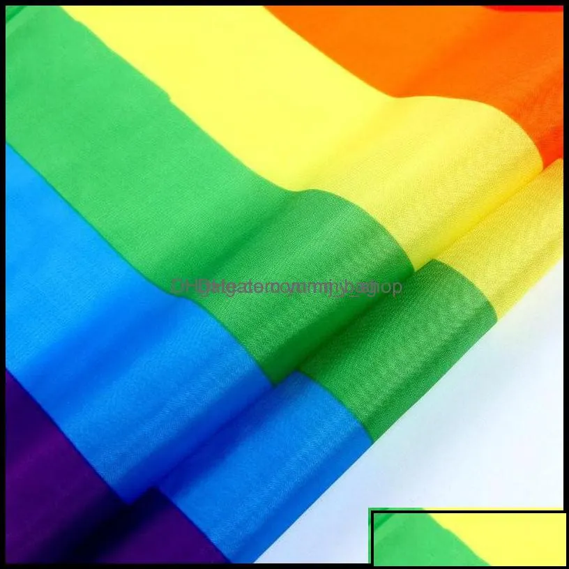 banner flags festive party supplies home garden 14x21cm rainbow gay pride stick small mini hand held lgbt decorations 5x8 inch flag with
