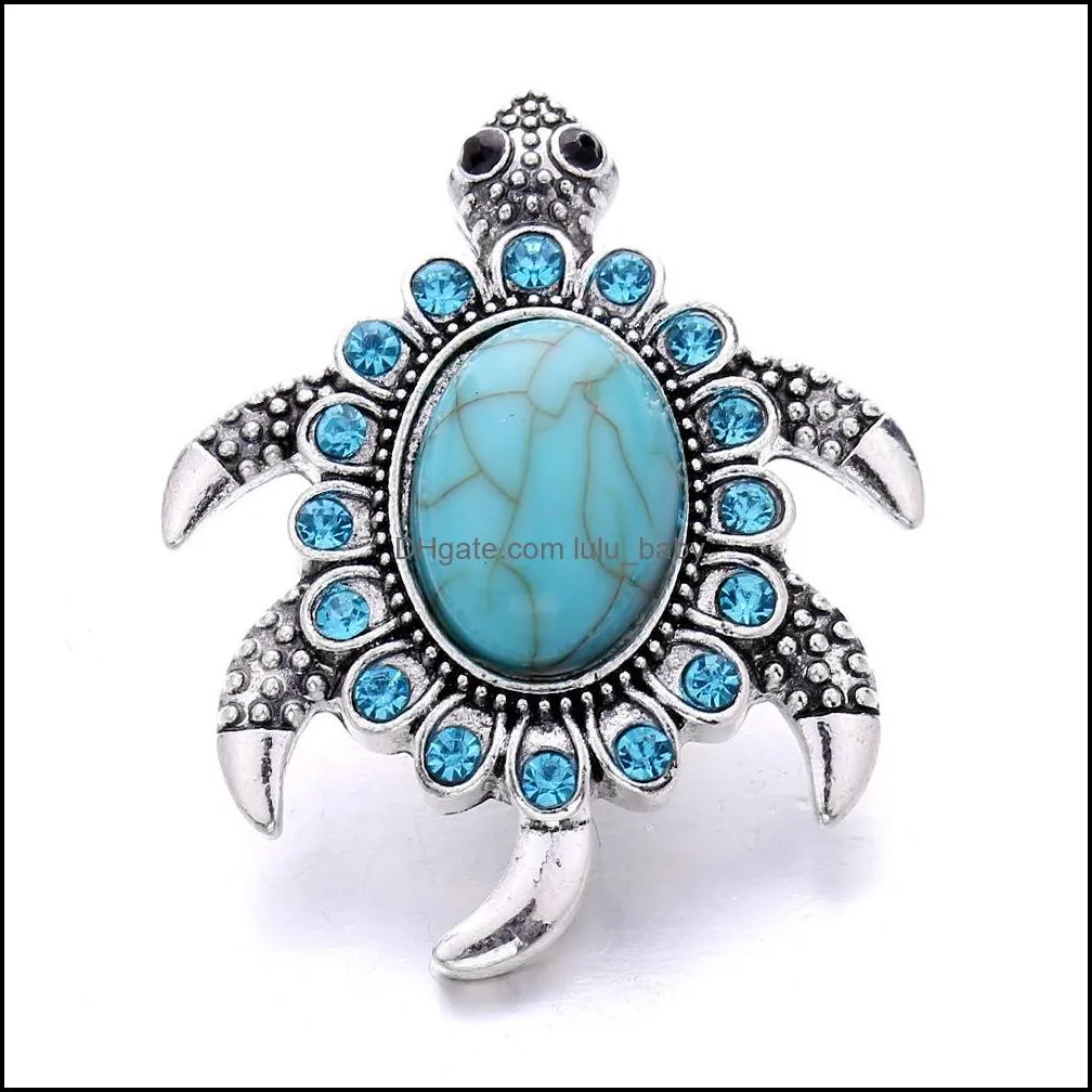 snap button jewelry components rhinestone turquoise tortoise 18mm metal snaps buttons fit bracelet bangle noosa ze0040