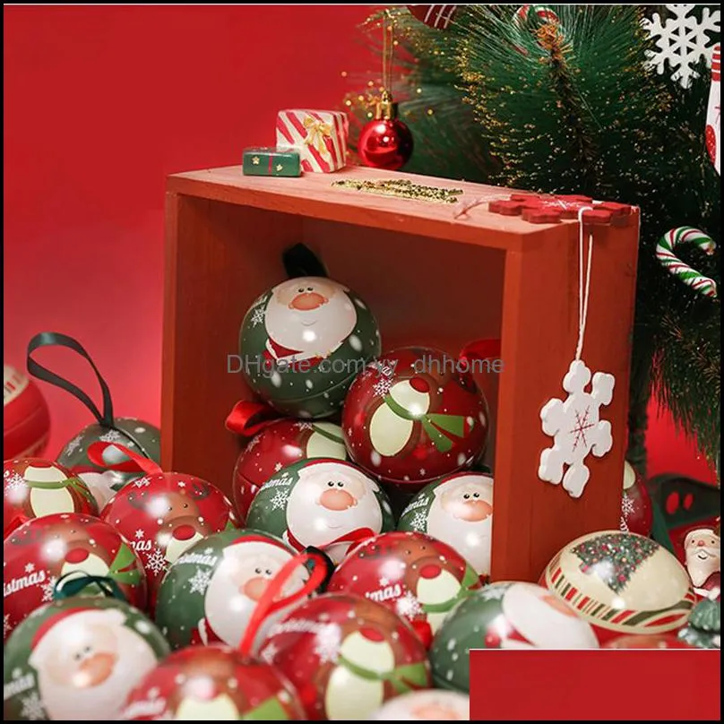 new arrive christmas gift box christmas iron ball round ball candy box guests packaging boxes gift christmas party favors vt2002