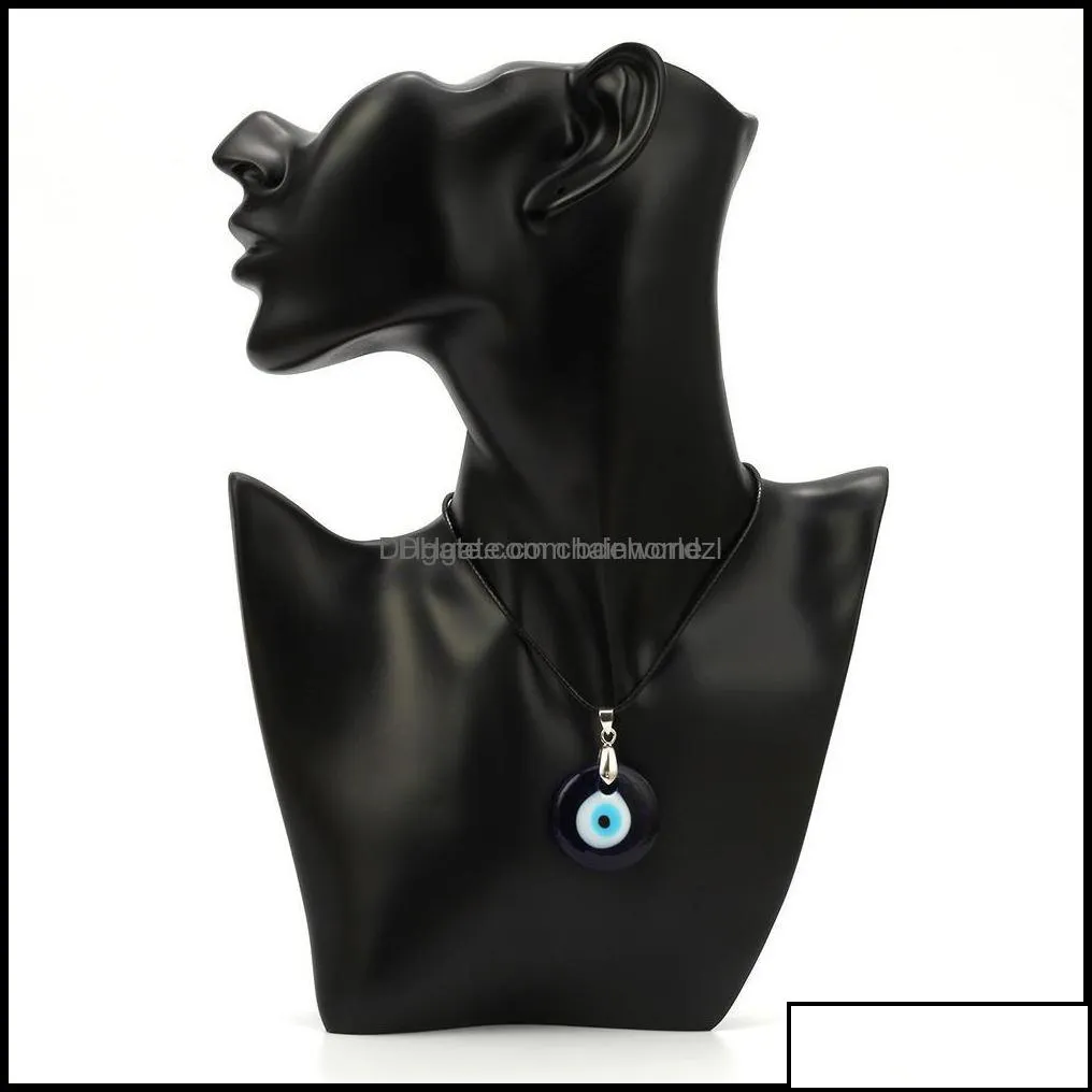 pendant necklaces pendants jewelry evil eye necklace blue charm 30mm greek mati hamsa nazar men jewelry leather drop delivery 2021 e