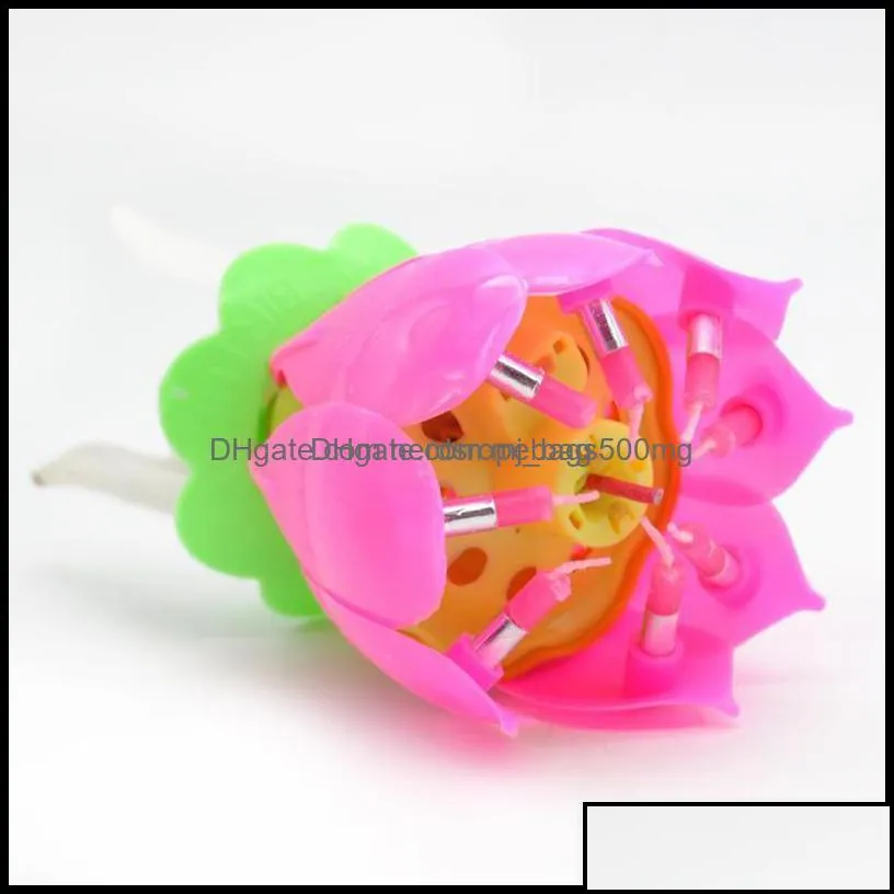 d￩cor home & garden flower single-layer lotus birthday candle party music sparkle cake candles drop delivery 2021 cxzm5