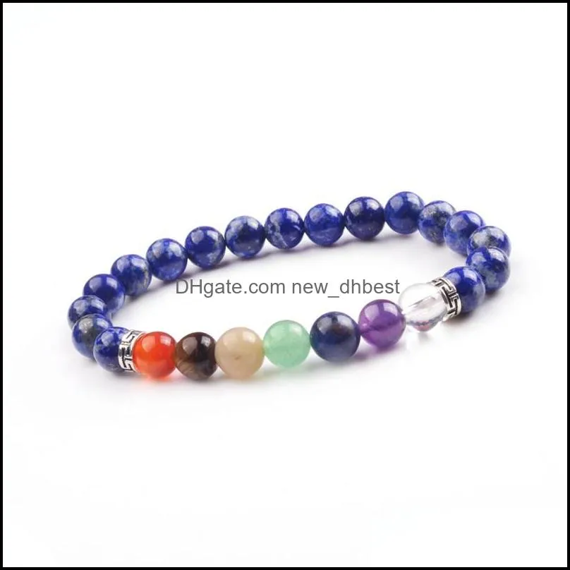 bead chakra bracelet - 7 chakra 8mm lava anxiety bracelet essential oil diffuser stone yoga bracelet meditation relaxation healing