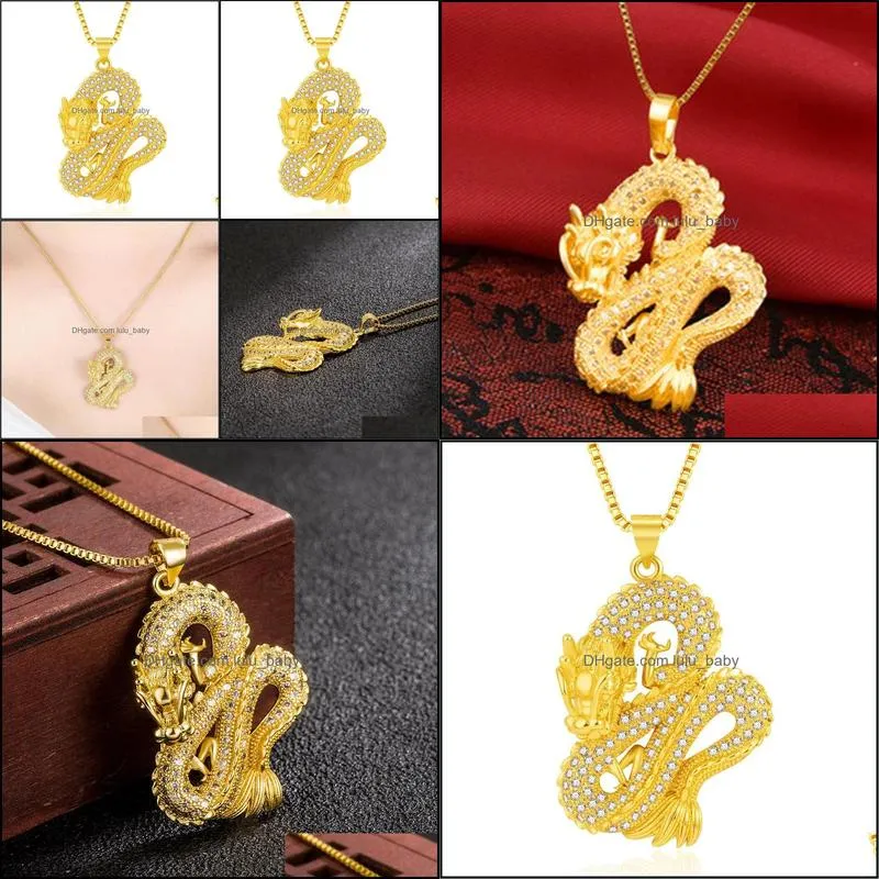 dragon pendant necklace mascot jewelry lucky symbol gift auspicious dragon pendant necklace