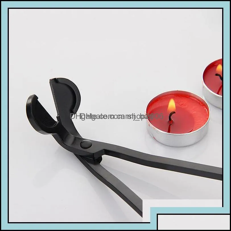 scissors hand tools home & gardenblack stainless steel candle wick trimmer oil lamp trim scissor tijera tea cutter snuffer tool hook