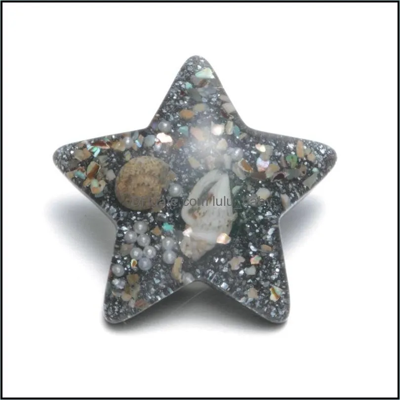 resin snap button jewelry components colorful five-pointed star 18mm metal snaps buttons fit bracelet bangle noosa sh005