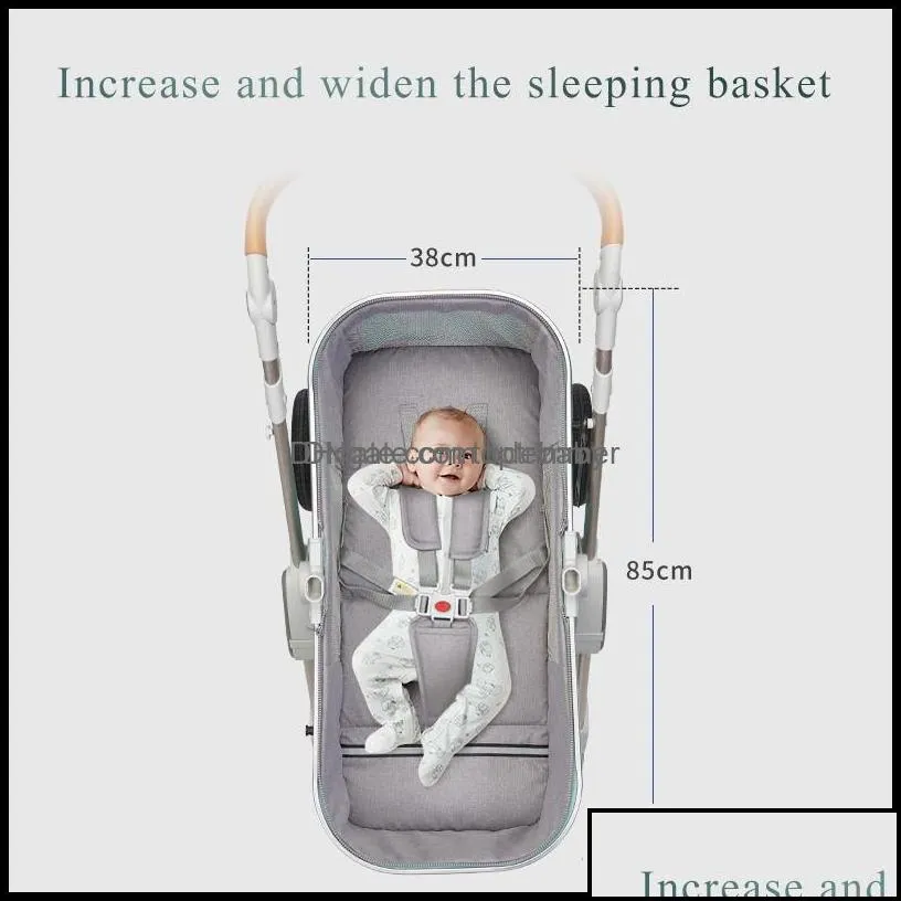 strollers baby kids maternity luxury baby stroller high landview 3 in 1 portable pushchair pram comfort for born drop delivery 2021