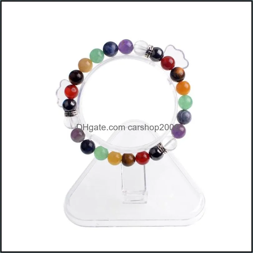 7 chakra reiki transshipment natural stone guardianyoga amethyst agate tiger eye green gold green black onyx summer crystal jewelry