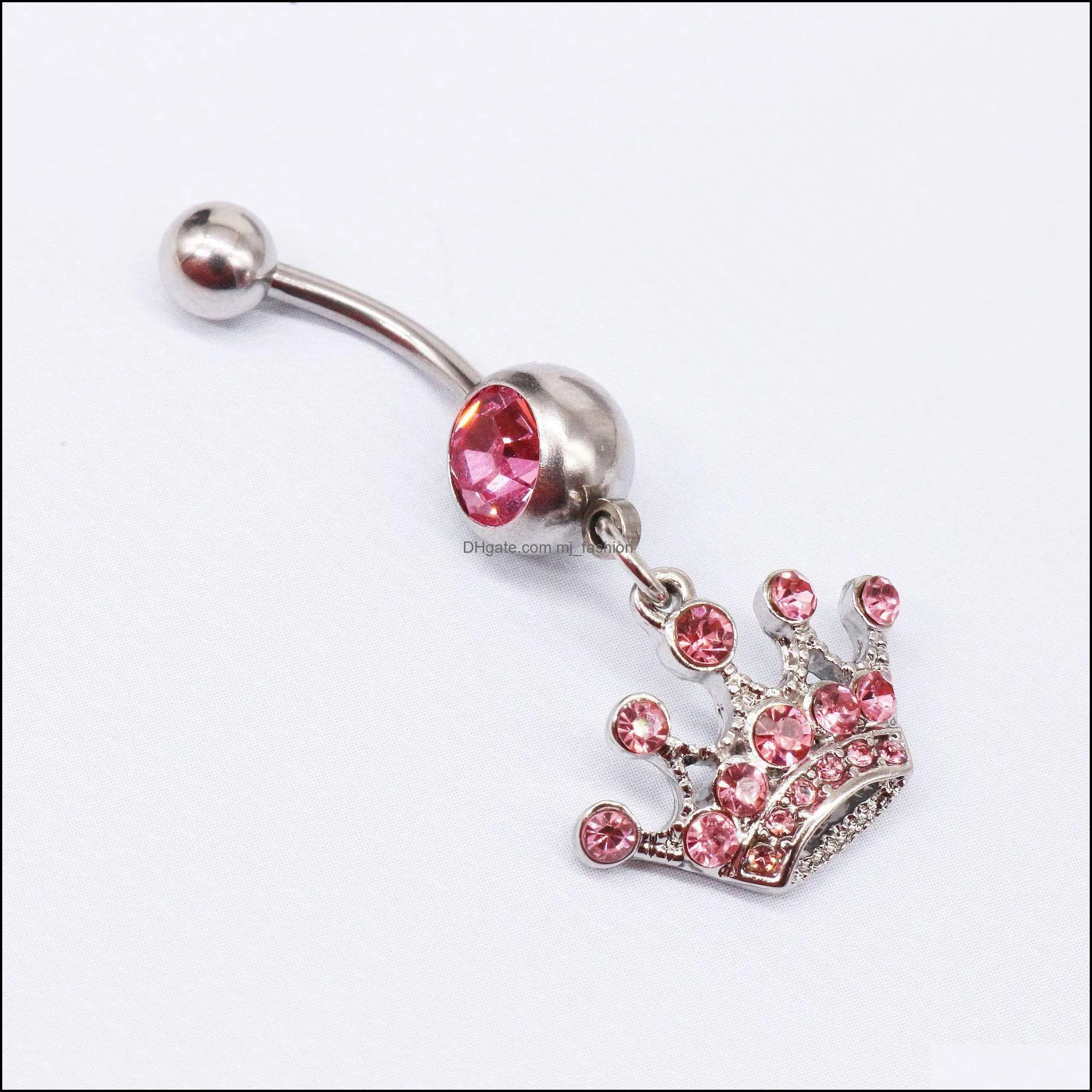 navel & bell button rings fashion body jewelry diamond-studded ship anchor belly button stainless steel umbilical ring
