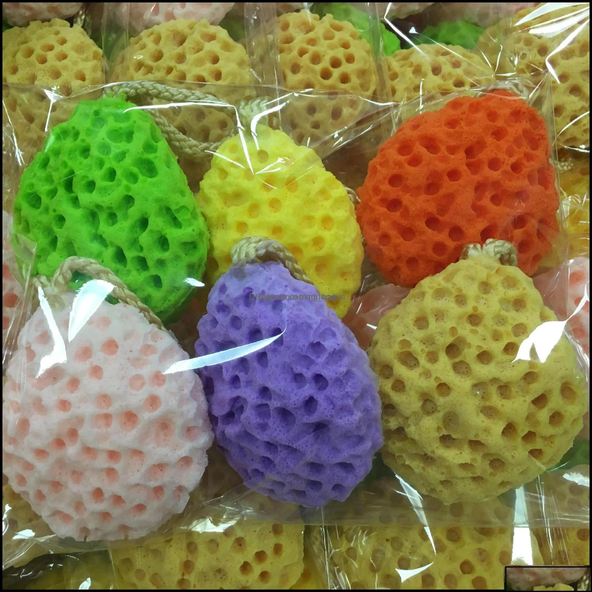 bath brushes sponges scrubbers bathroom accessories home garden with rope ball soft skin soaking water becomes larger honeycomb