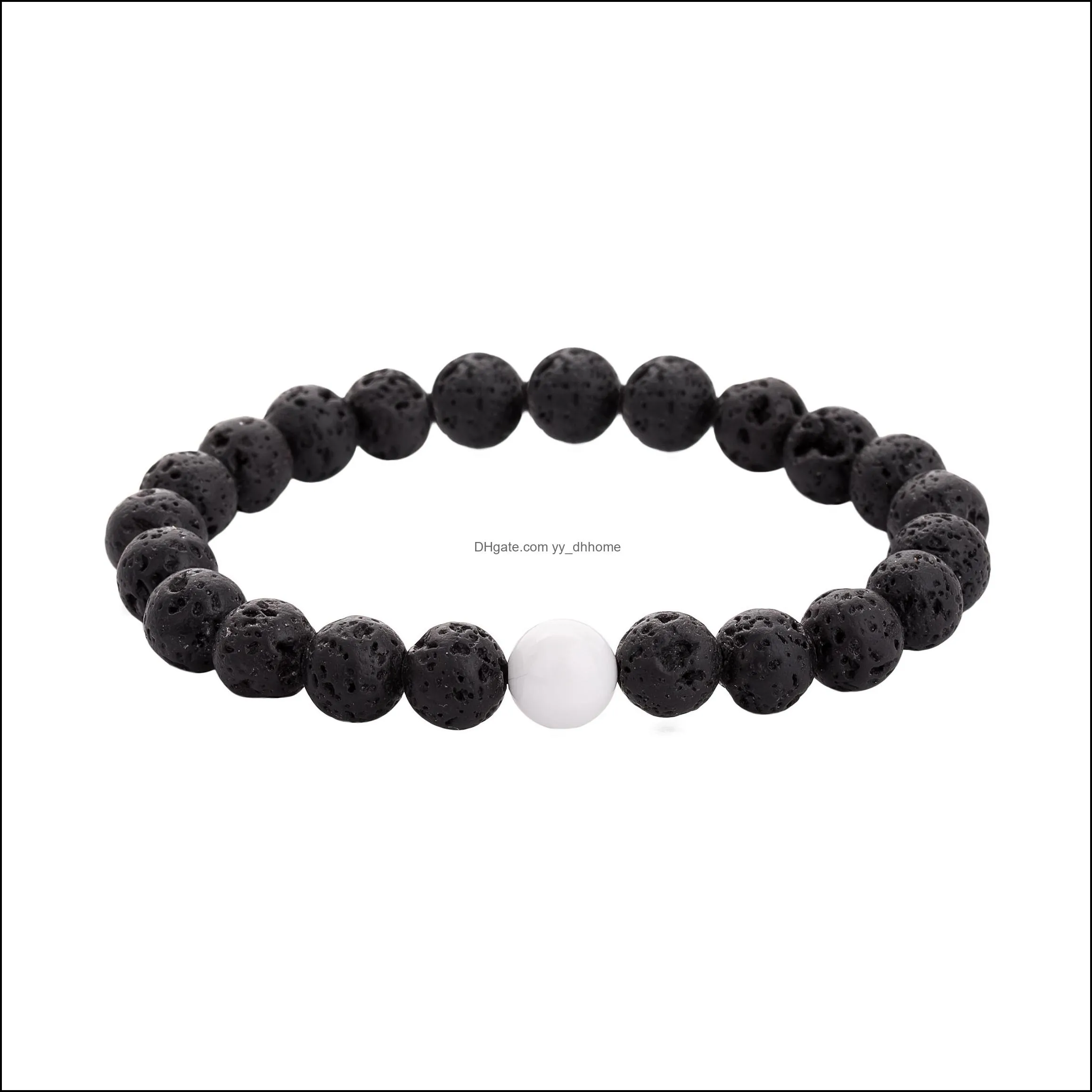 natural stone bracelet black agate amethyst powder crystal green dongling men and women combination suit lovers girlfriends fashion