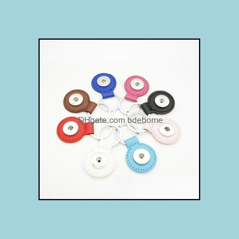 16 options noosa keyrings pu leather snap button keychain snap key rings fit diy 18mm ginger snap jewelry