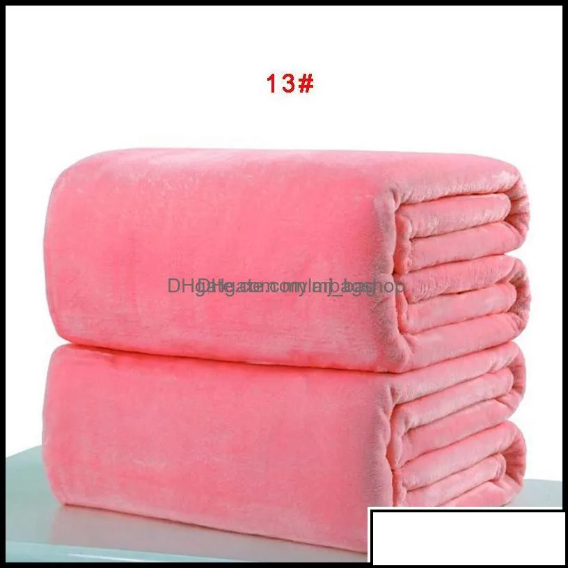 blankets home textiles garden warm flannel fleece soft solid colors bedspread plush winter summer throw blanket for bed sofa 13 dbc drop