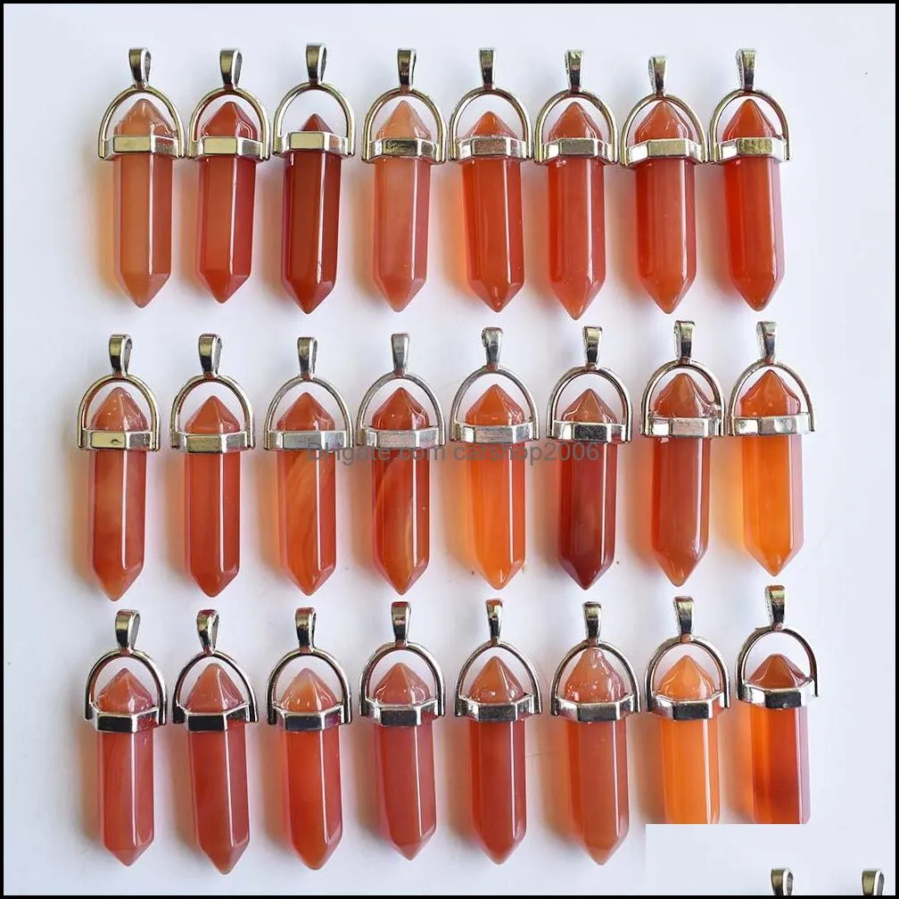 red onyx bullet shape charms point stone chakra pendants for jewelry making wholesale