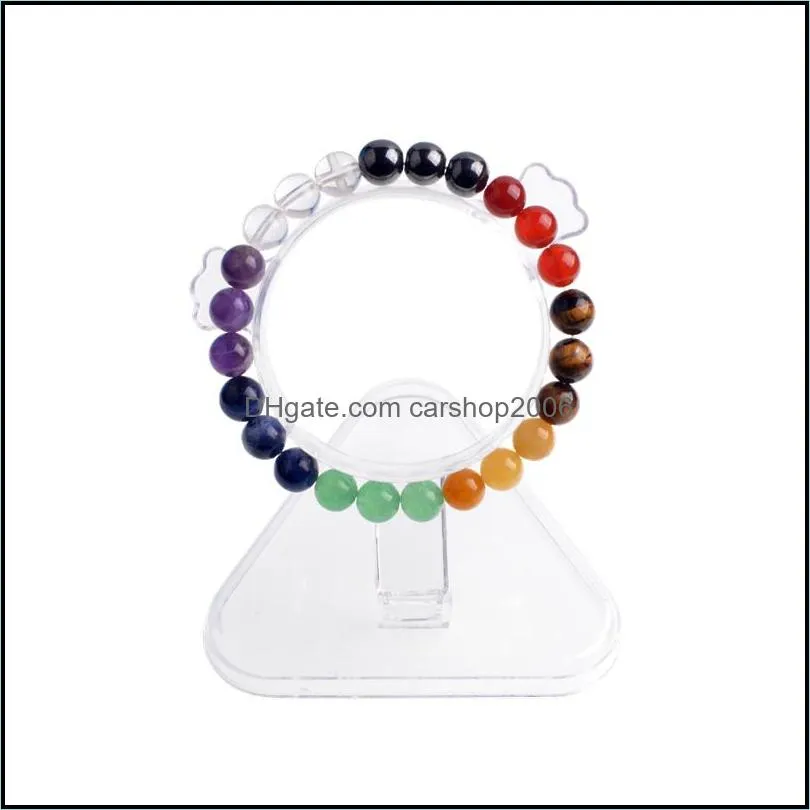 7 chakra reiki transshipment natural stone guardianyoga amethyst agate tiger eye green gold green black onyx summer crystal jewelry