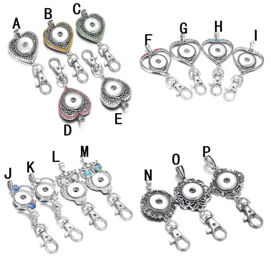 noosa snap button jewelry snap keychains rhinestone love heart 18mm snap button key chains diy keyrings keychains holders lanyard