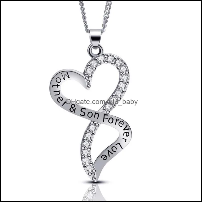 love geometry necklace 925 sterling silver jewelry mother`s day son love heart pendant necklace stainless steel
