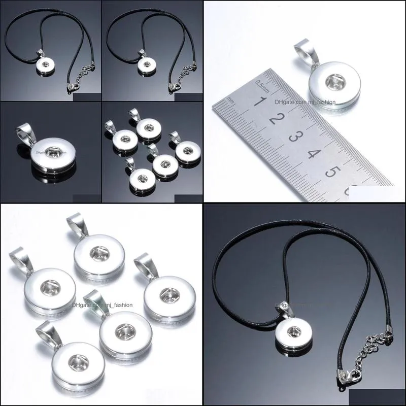 snap button jewelry classic round shape pendant fit 18mm snaps buttons necklace for women men noosa