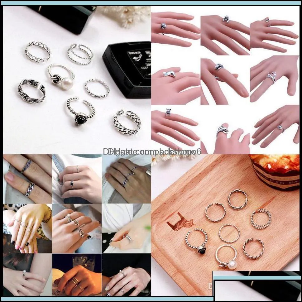 band rings jewelry men women stainless steel skl head animal fashion cool gothic punk biker finger + gift drop delivery 2021 8ioat