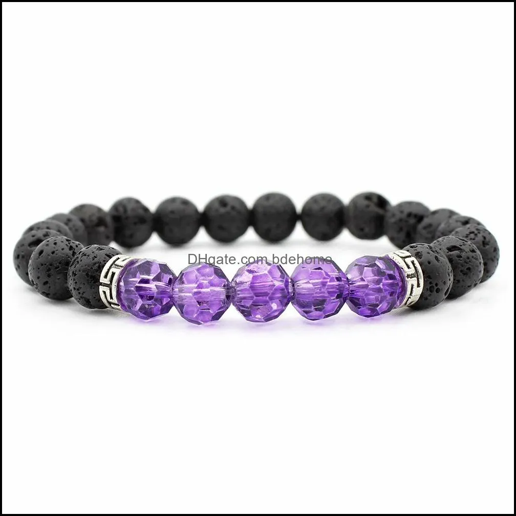 black lava stone beads bracelet essential oil diffuser bracelets volcanic rock beaded hand strings spherical crystal charms