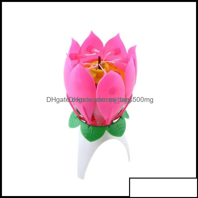 d￩cor home & garden flower single-layer lotus birthday candle party music sparkle cake candles drop delivery 2021 cxzm5