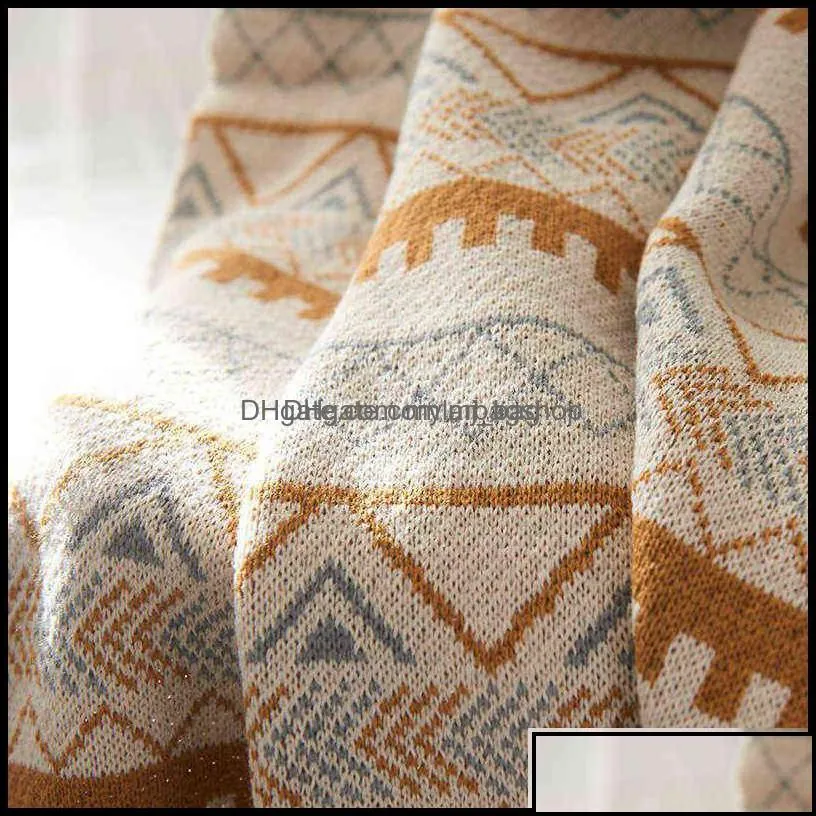 blankets home textiles garden simple nordic throw acrylic nap blanket winter warm decoration sofa er knitted soft wool bohemian large