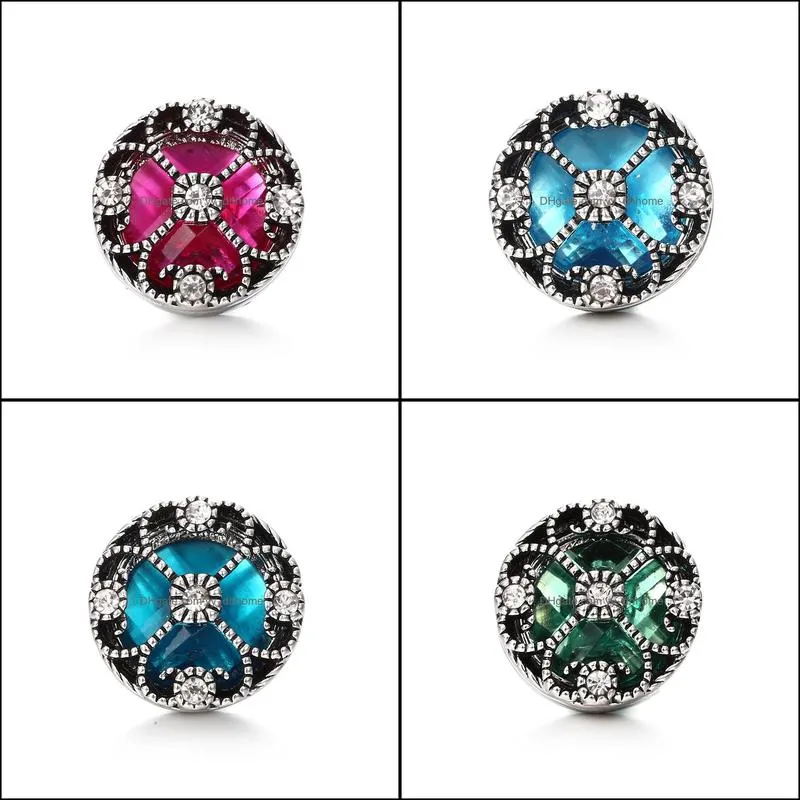 snap button jewelry component rhinestone hearts 18mm metal snaps buttons fit bracelet bangle noosa n010
