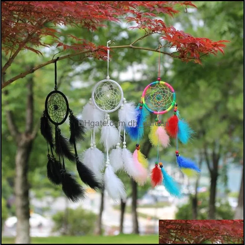 wholesale- 1pcs arts and crafts dreamcatcher india style handmade dream catcher net with feathers wind chimes hanging carft 2124 v2