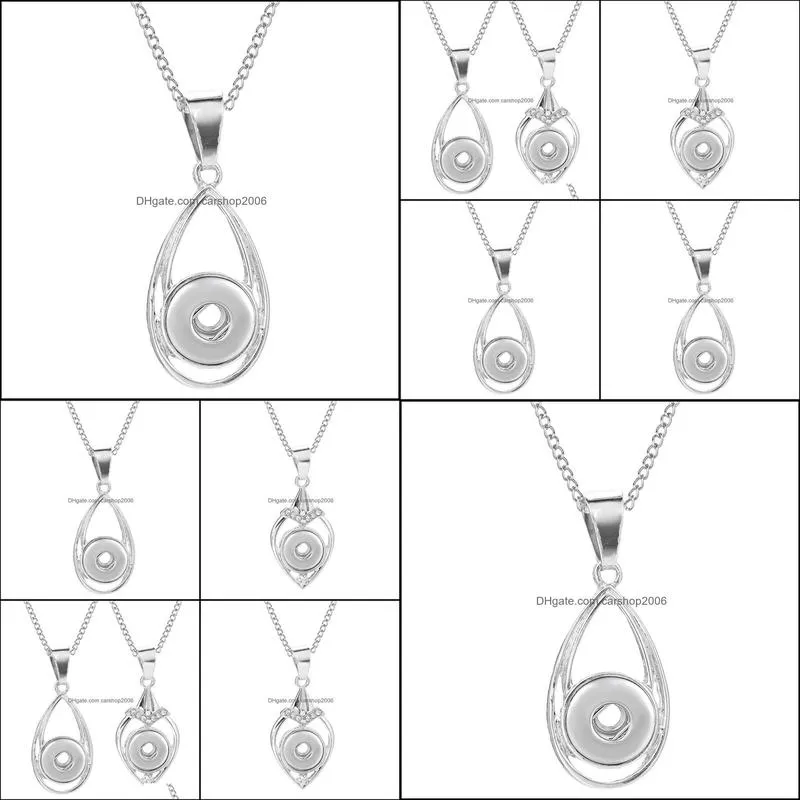 silver color 18mm snap button pendant necklace romantic fashion snaps jewelry nice gift