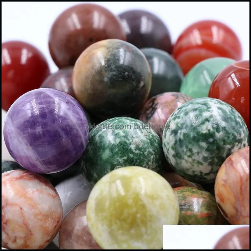 non-porous-ball 20mm stone natural healing crystal mascot massage accessory minerale gemstone reiki home decoration wholesale