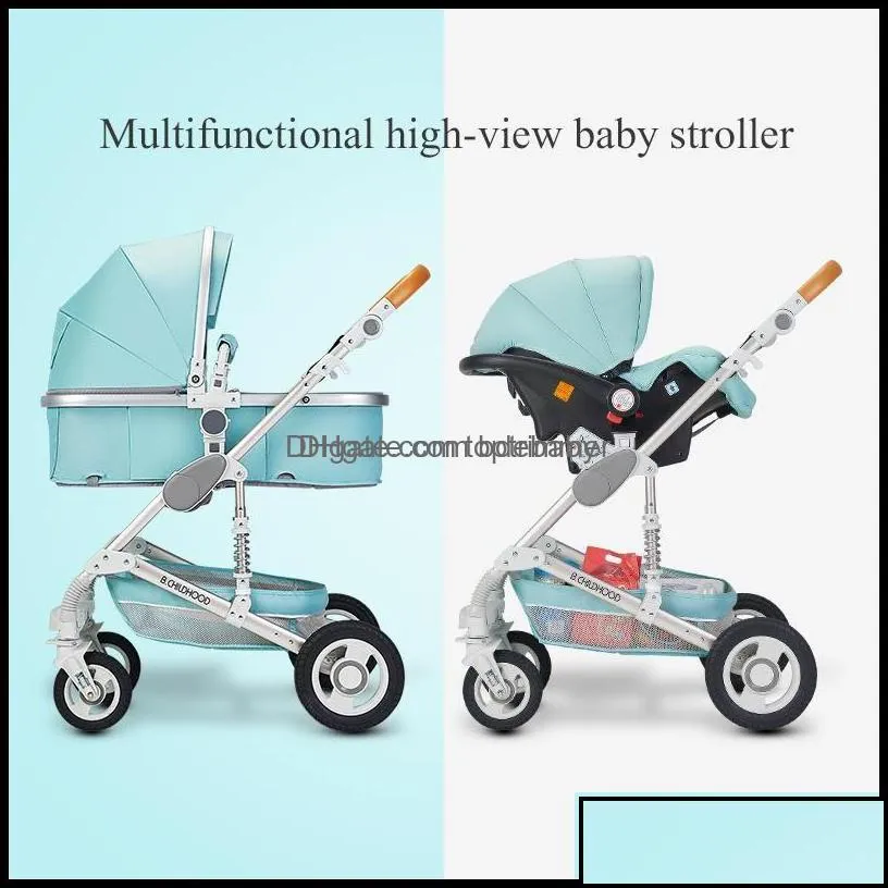 strollers baby kids maternity luxury baby stroller high landview 3 in 1 portable pushchair pram comfort for born drop delivery 2021
