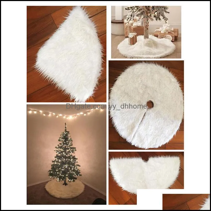 christmas tree skirt christmas tree ornament 60/78/90/122cm white plush christmas tree decoration skirt party supplies vt0583