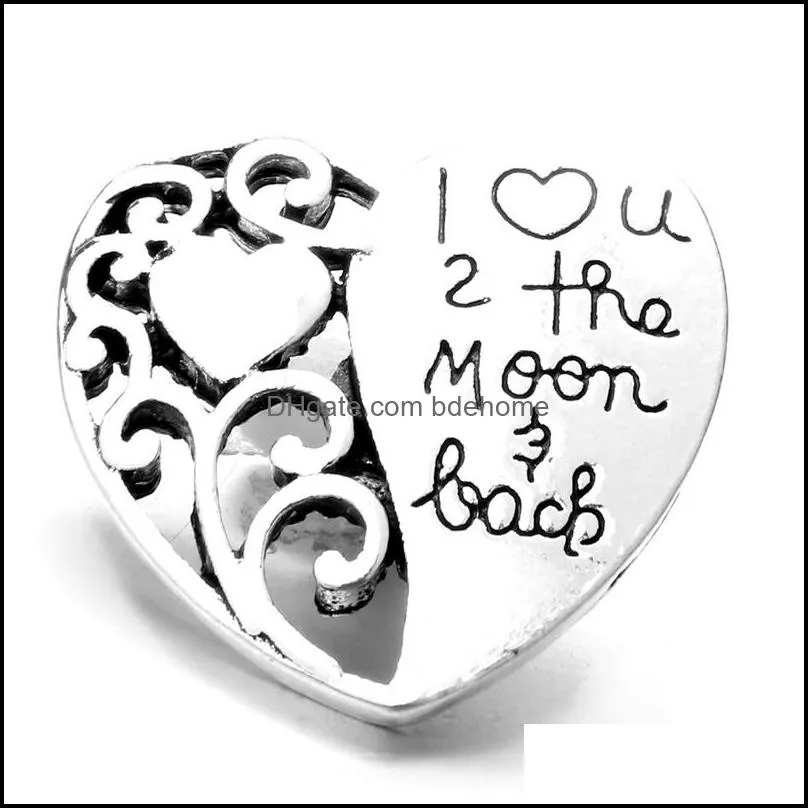noosa never broken my heart ginger snap i love you to the moon and back chunks 18mm snap buttons diy snap bracelet necklace jewelry