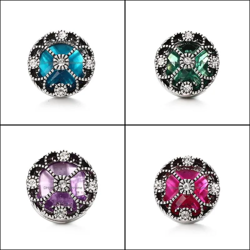 snap button jewelry component rhinestone hearts 18mm metal snaps buttons fit bracelet bangle noosa n010