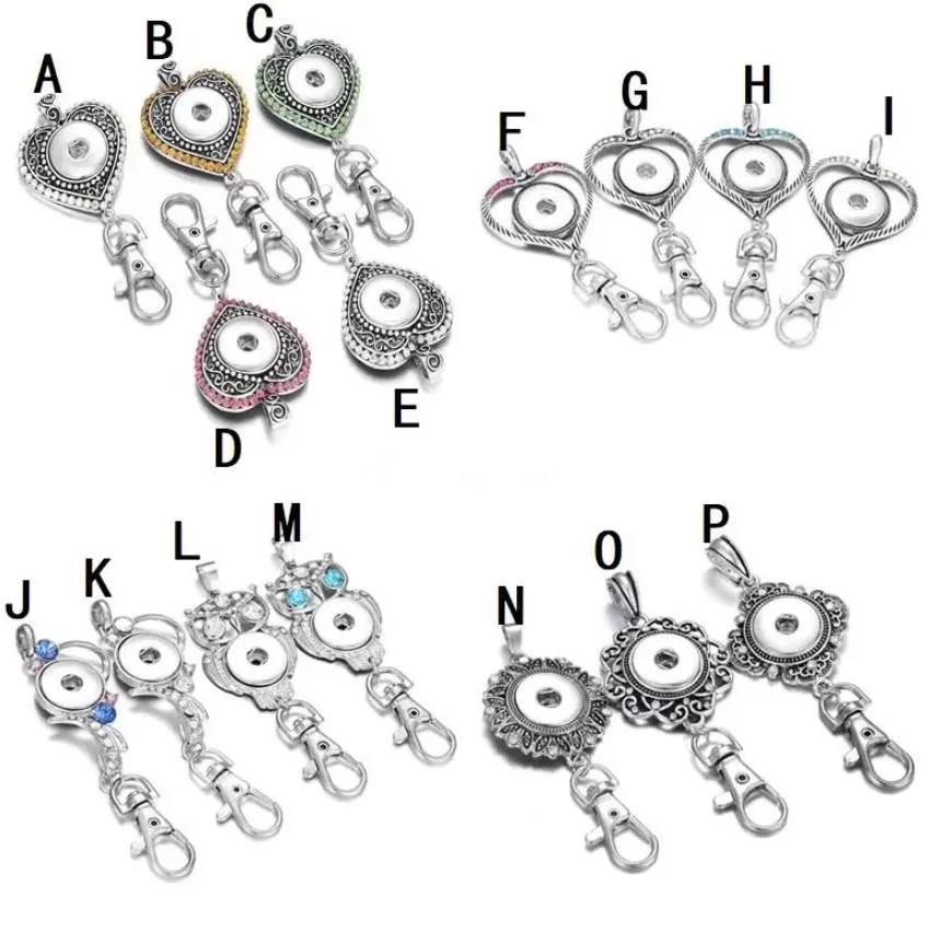 noosa snap button jewelry snap keychains rhinestone love heart 18mm snap button key chains diy keyrings keychains holders lanyard