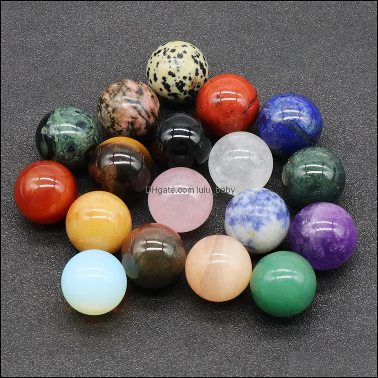 10pcs 20mm gemstone spheres for diy making jewelry no-drilled hole loose reiki healing energy stone crysta balls round beads