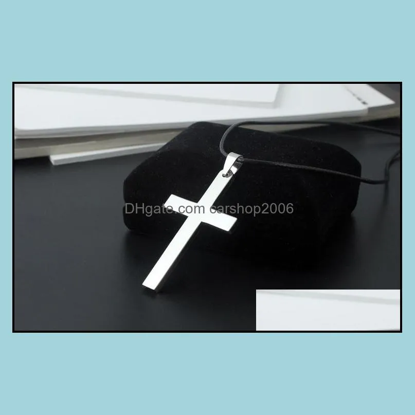 men`s stainless steel cross pendant lord`s prayer chain necklace charm costume jewelry