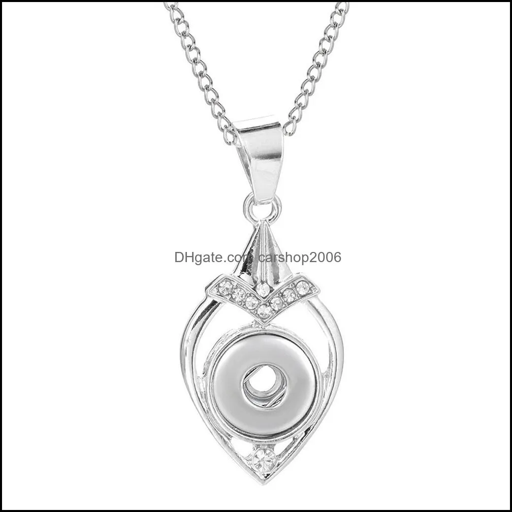 silver color 18mm snap button pendant necklace romantic fashion snaps jewelry nice gift