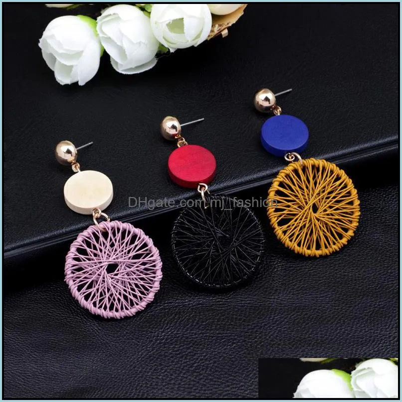 geometric alloy polished drop earrings charm womens boho fashion brushed dangle large metal statement earring round heart shape gold for women