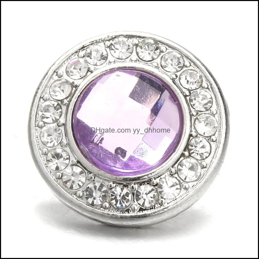 snap button jewelry component rhinestone round 18mm metal snaps buttons fit bracelet bangle noosa n025