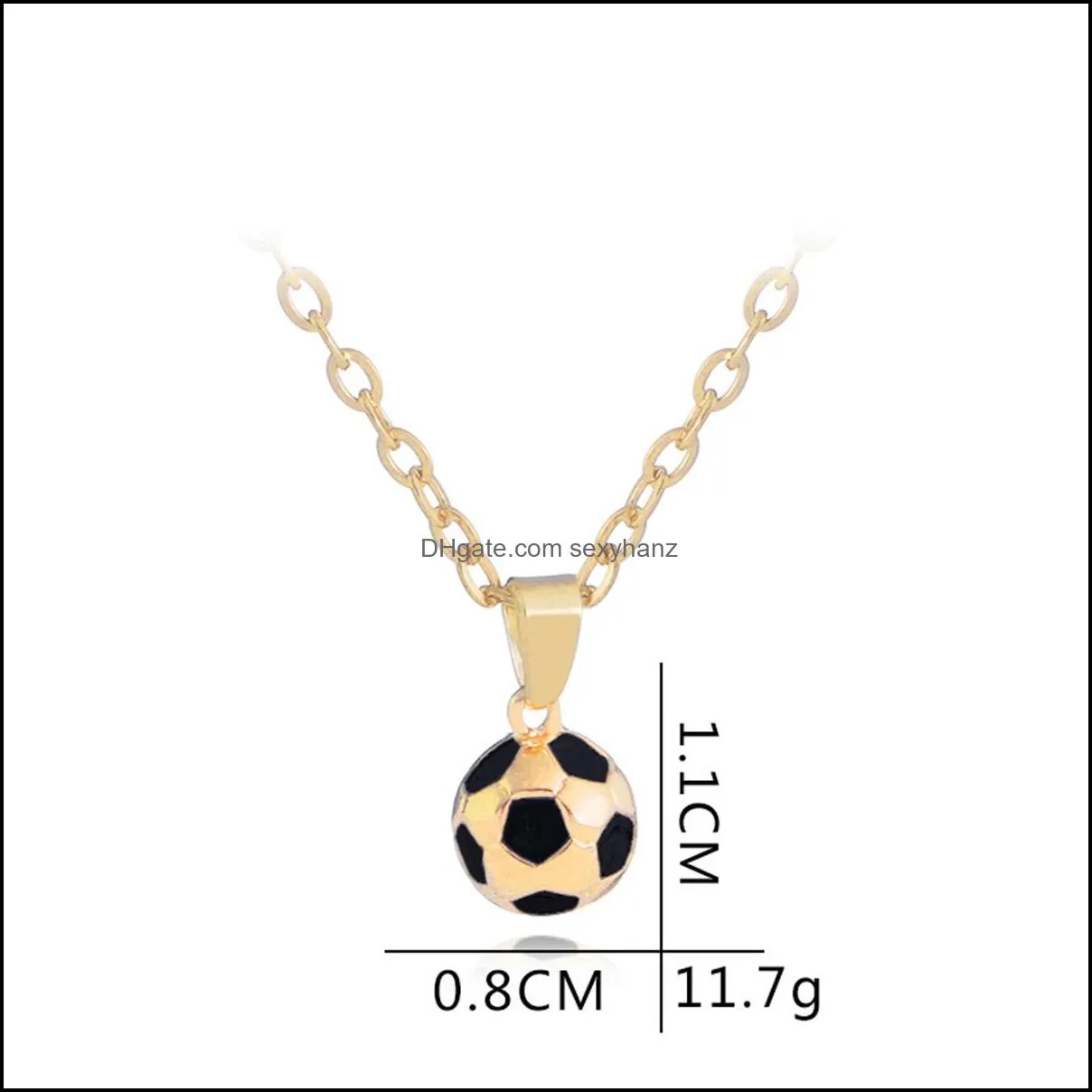 sport jewelry stainless steel soccer necklace for men and women football charm pendant with chain