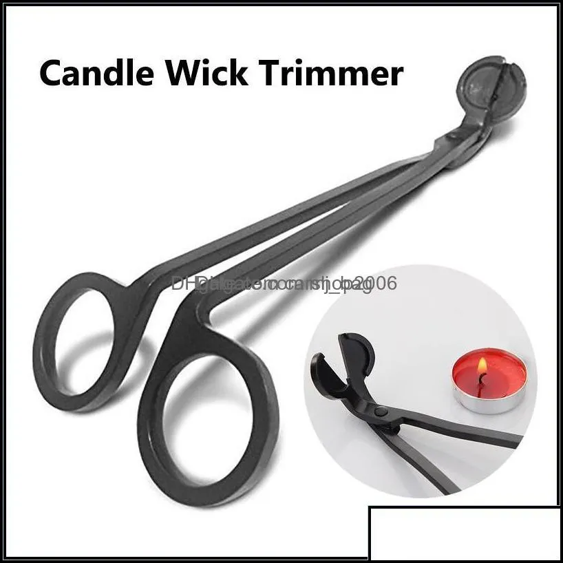 scissors hand tools home & gardenblack stainless steel candle wick trimmer oil lamp trim scissor tijera tea cutter snuffer tool hook