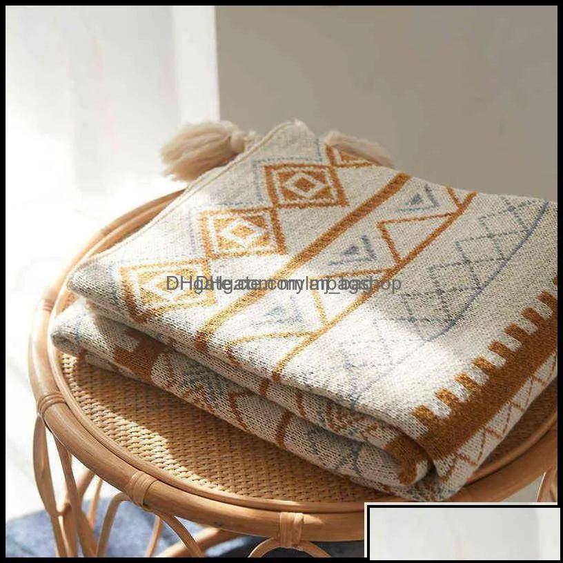blankets home textiles garden simple nordic throw acrylic nap blanket winter warm decoration sofa er knitted soft wool bohemian large