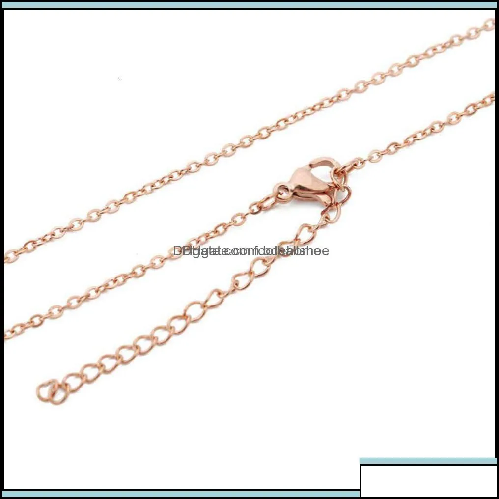 beaded necklaces & pendants jewelry 5pcs 316l rvs 1.5 2mm rolo ketting gold steel tone 40 45 50 60cm long chain karabi drop delivery 2021