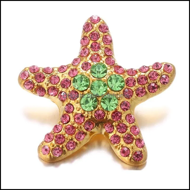 noosa crystal snap button 18mm chunks starfish ginger snap jewelry diy necklace bracelet accessory new finding