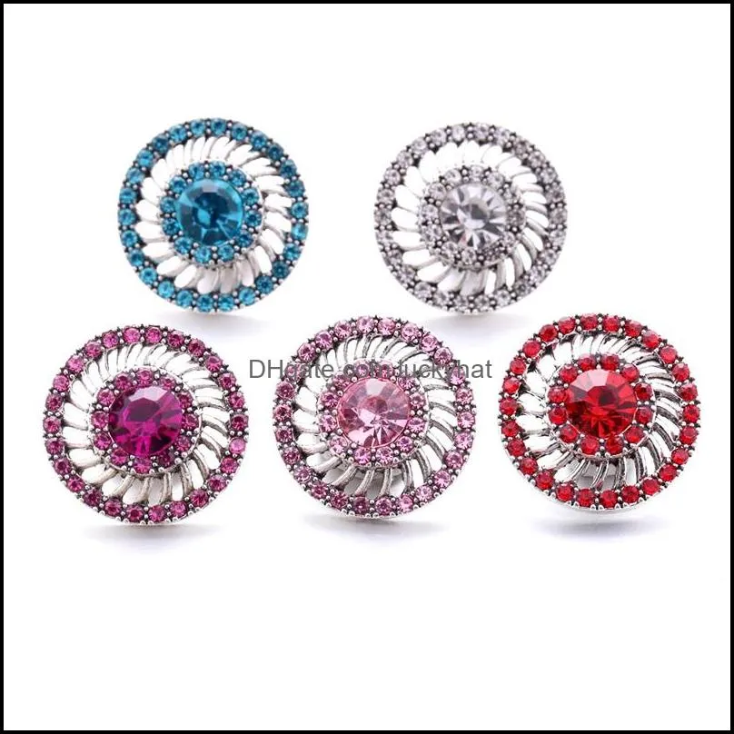 designed rhinestone gadget fastener 18mm snap button clasp boho charms for snaps jewelry findings suppliers