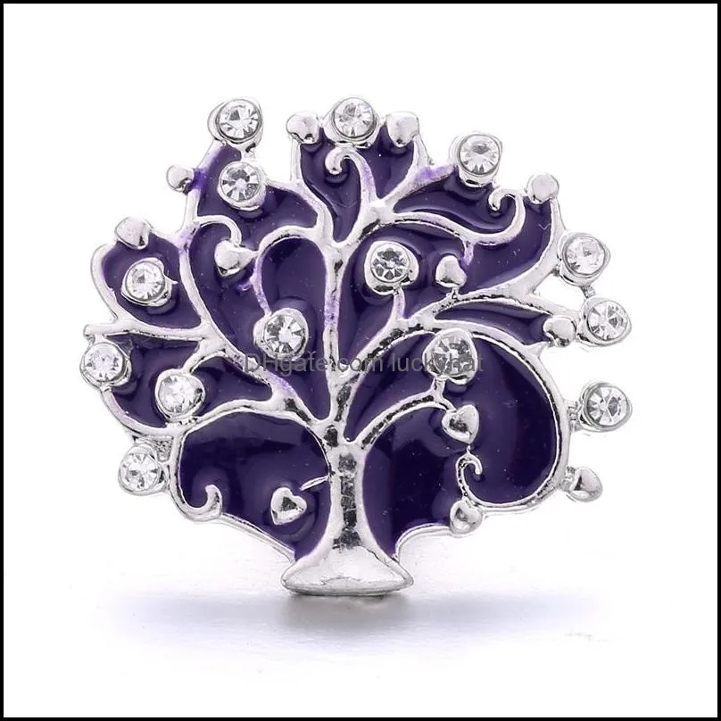 healing rhinestone clasps chunk tree 18mm snap button zircon charms bulk for snaps diy jewelry findings suppliers gift